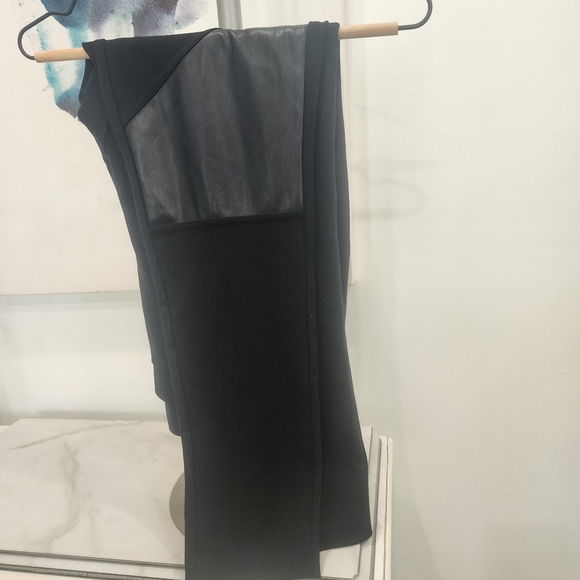 [MICHAEL MICHAEL KORS] NWT CUTEST EVER: BLACK W/ LEATHER PATCH WOMEN'S  LEGGINGS - Picture 12 of 13